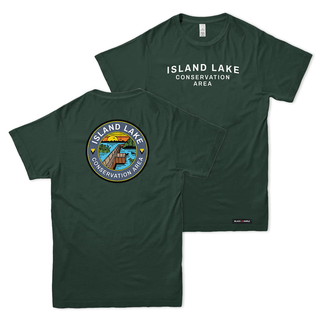 Island Lake Conservation Area Front & Back Print T-Shirt | Credit Valley Parks