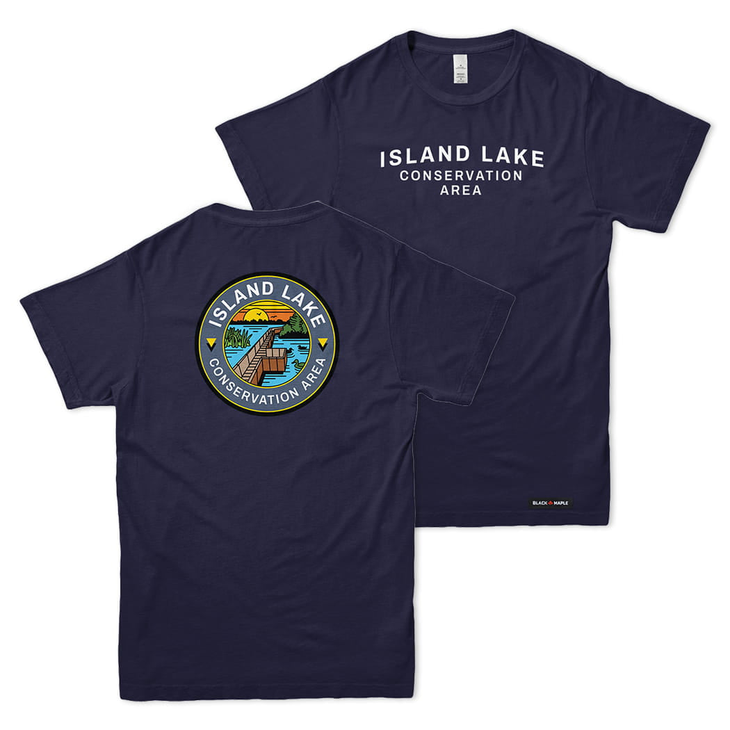 Island Lake Conservation Area Front & Back Print T-Shirt | Credit Valley Parks