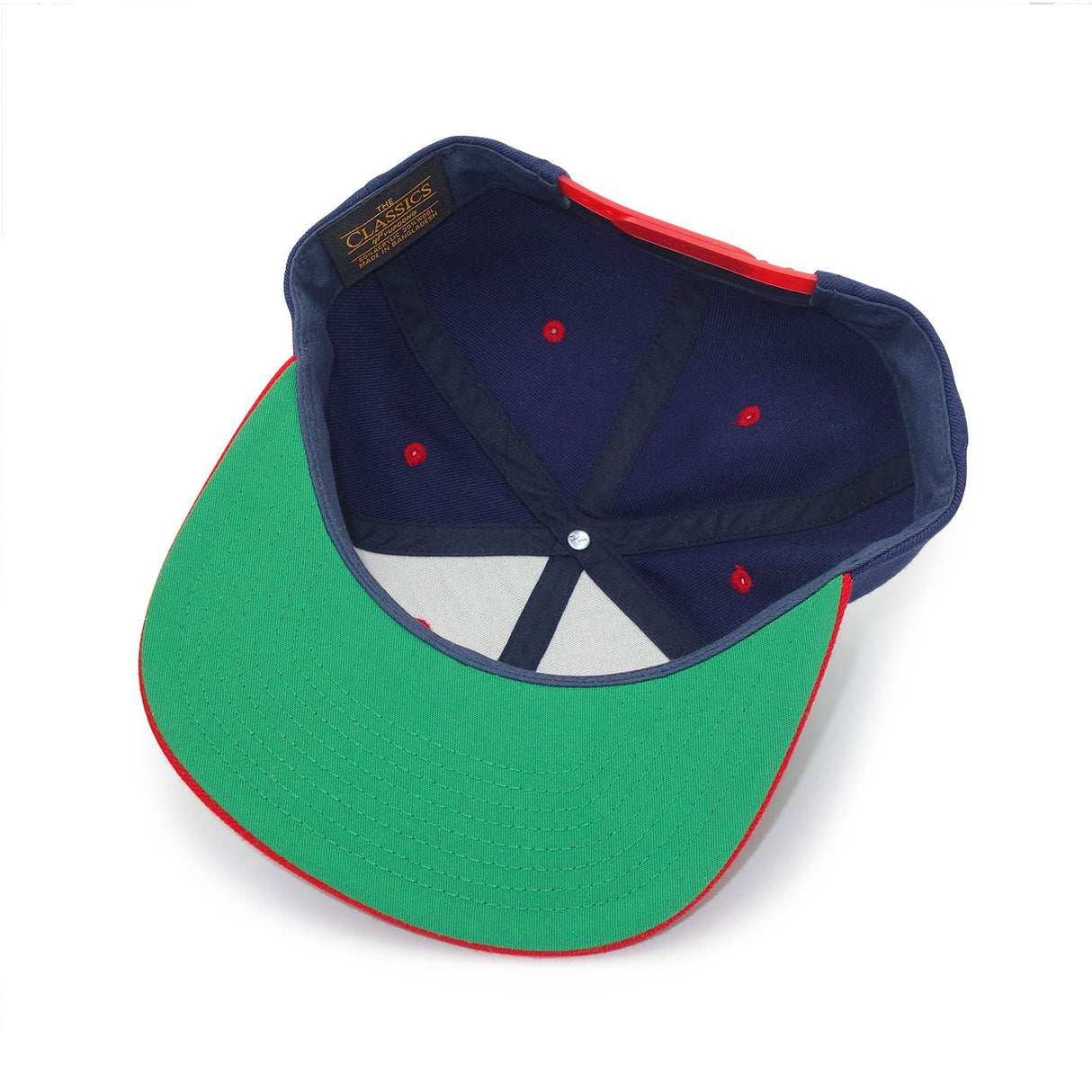 Love The Leaf Navy and Red Five Panel Flat Bill Cap