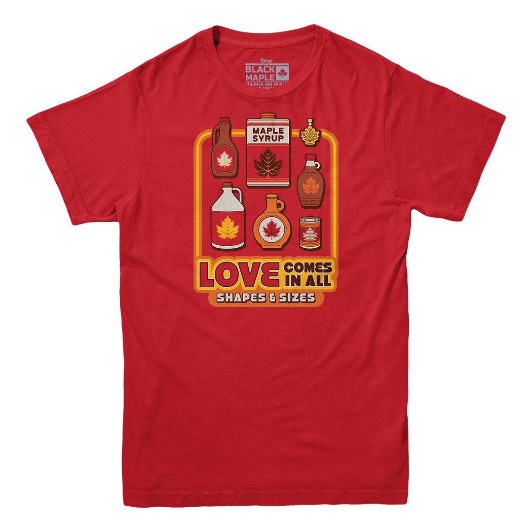 Maple Syrup Shapes and Sizes T-shirt