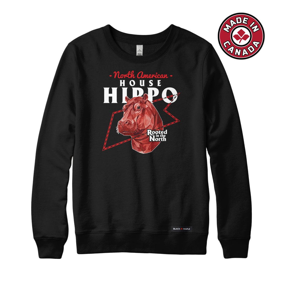 North American House Hippo Low Poly Bust Sweatshirt or Hoodie