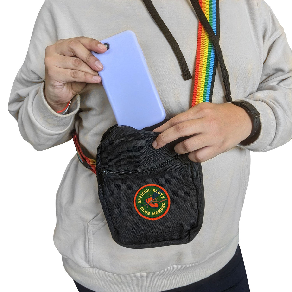 Official Klutz Club Member Rainbow Strap Shoulder Bag
