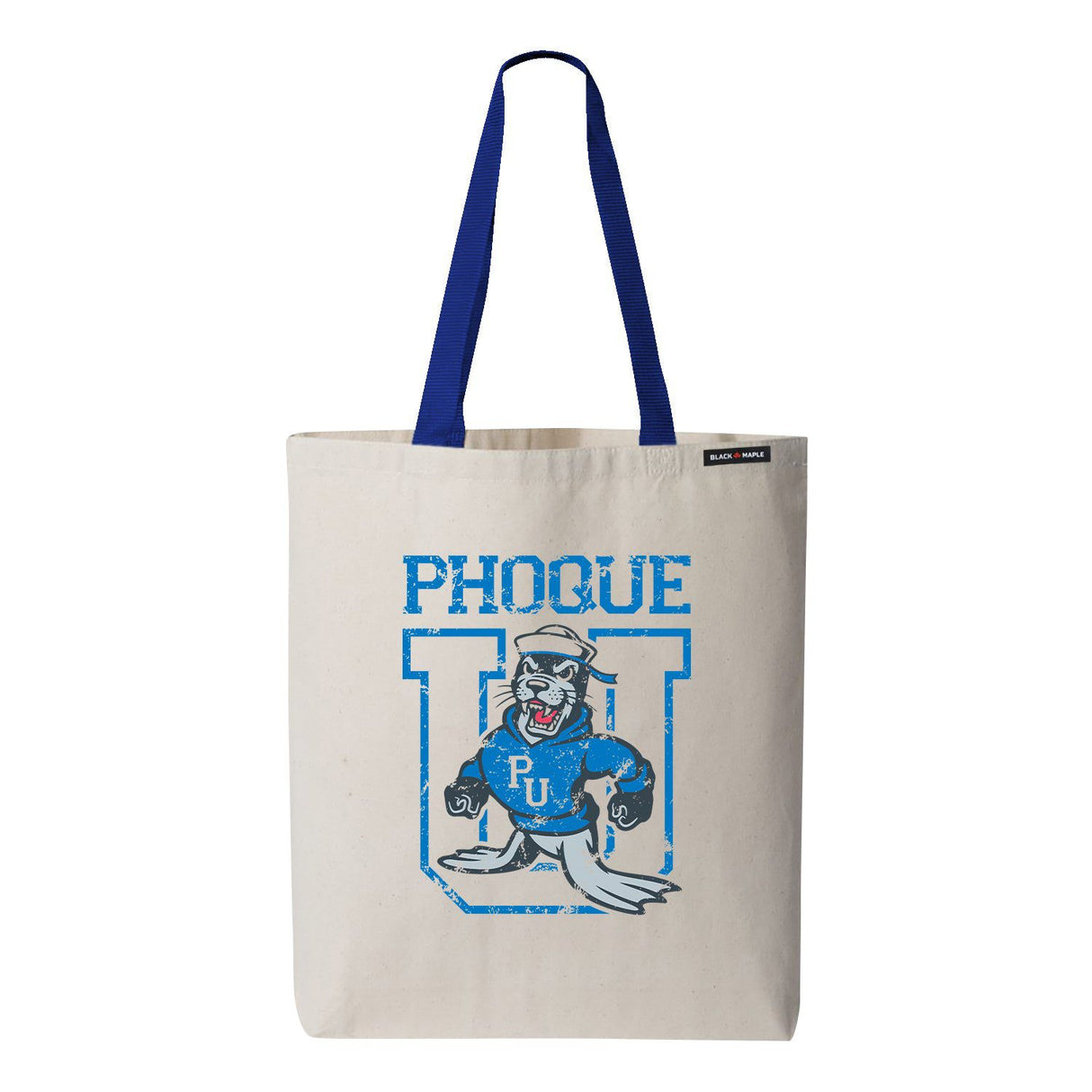 Phoque University Mascot Logo Tote Bag