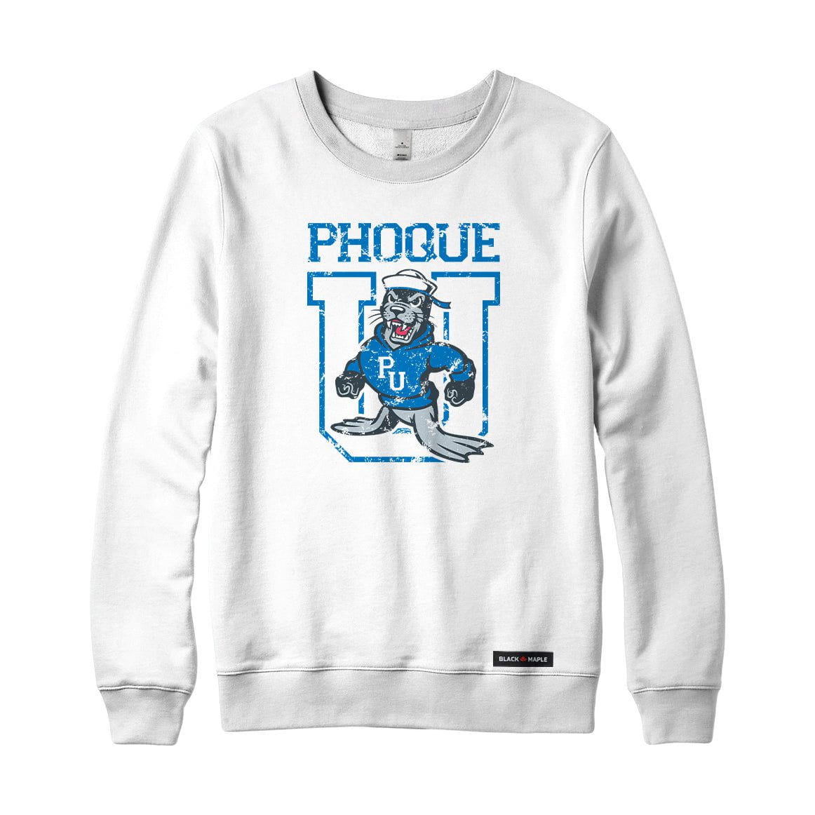 Phoque University Mascot Logo Sweatshirt or Hoodie
