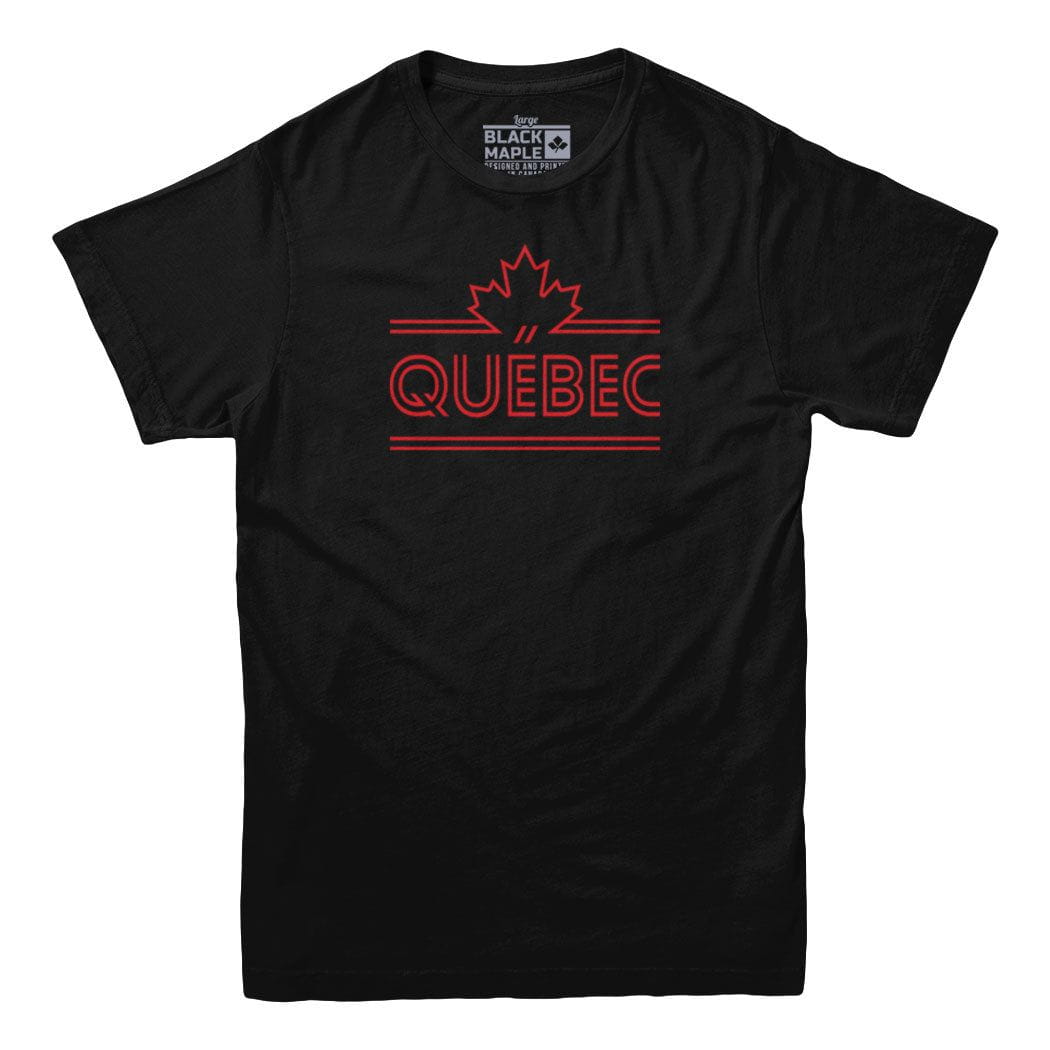 Quebec Maple Leaf Retro Stripe T-shirt