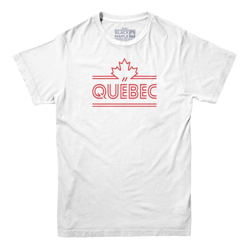 Quebec Maple Leaf Retro Stripe T-shirt