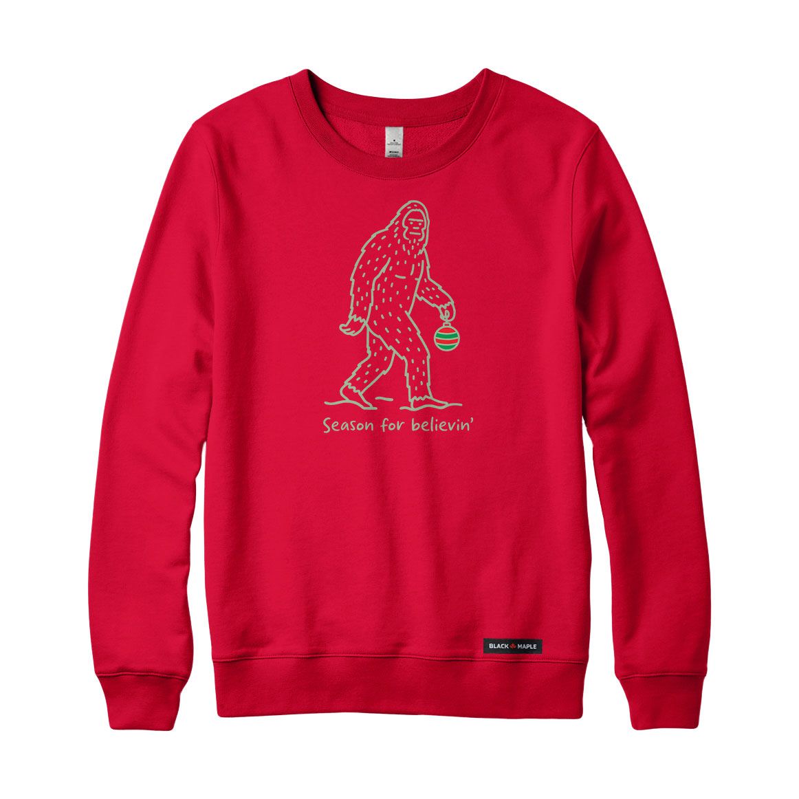 Season for Believin Christmas Sasquatch Crewneck Sweatshirt