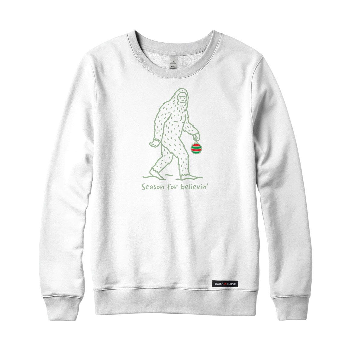 Season for Believin Christmas Sasquatch Crewneck Sweatshirt
