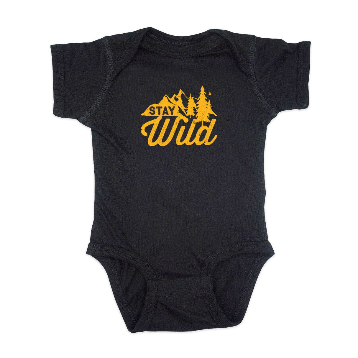 Stay Wild Yellow Print Baby Onesie