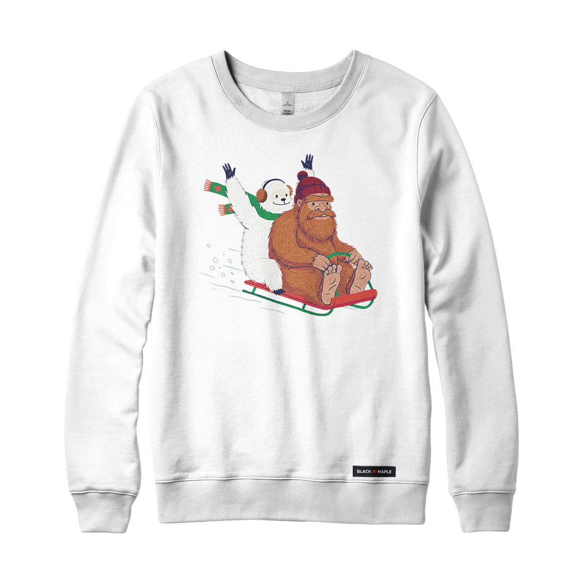 Yeti and Bigfoot Sledding Sweatshirt or Hoodie