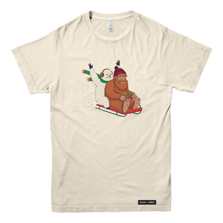 Yeti and Bigfoot Sledding T-shirt