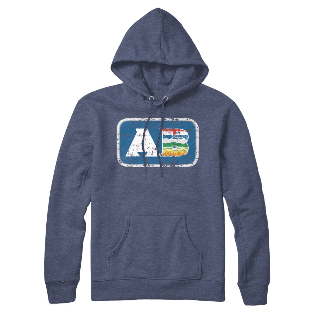 Alberta Distressed Acronym Hoodie Navy Heather