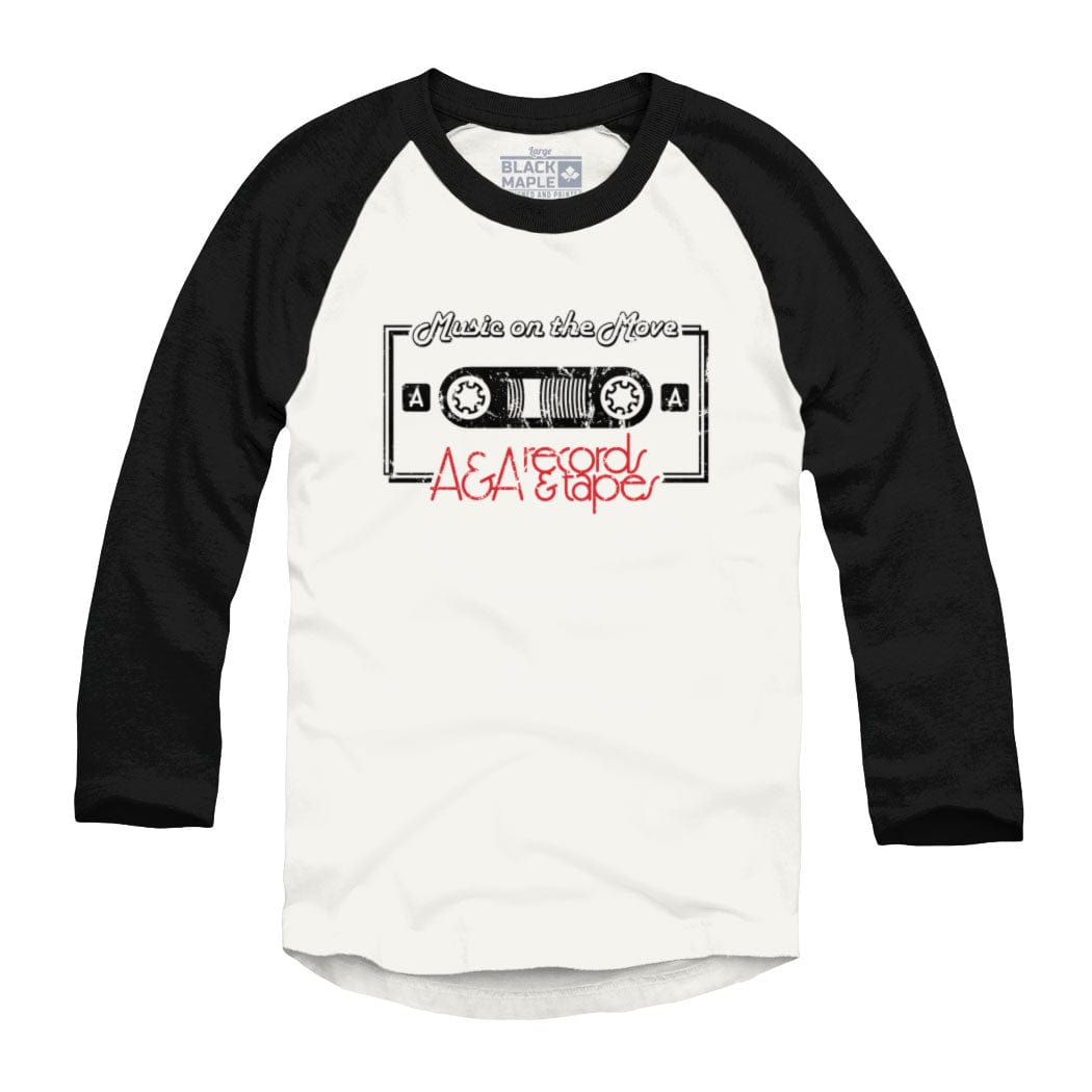 A&A Records Music On the Move Raglan Baseball Shirt