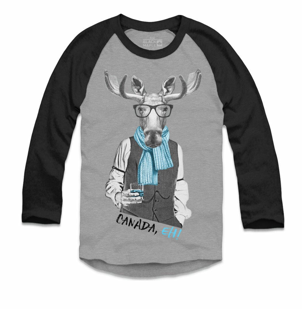 Moose with Scotch Raglan - athletic gray with black