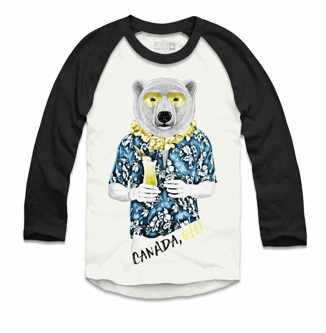 Polar Bear with Daiquiri White with Black Raglan