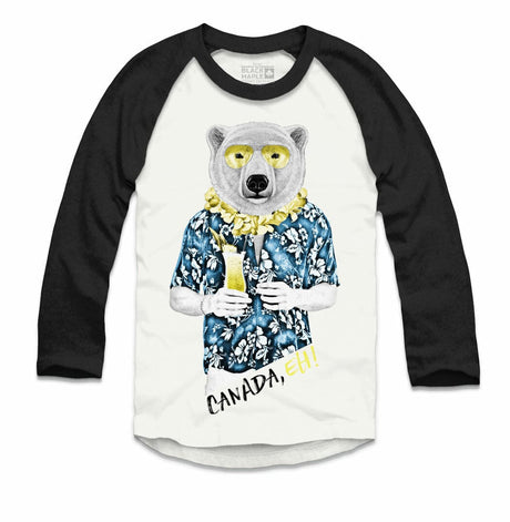 Polar Bear with Daiquiri White with Black Raglan