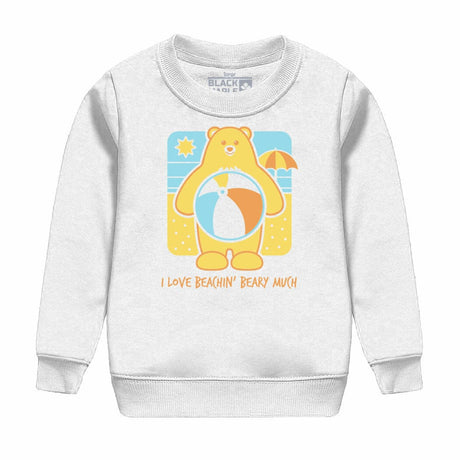 I Love Beachin Beary Much Kids Crewneck Sweatshirt