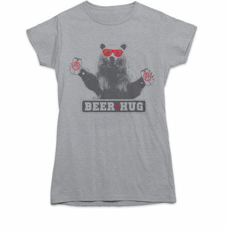 Beer Hugs Ladies Athletic Gray T-shirt