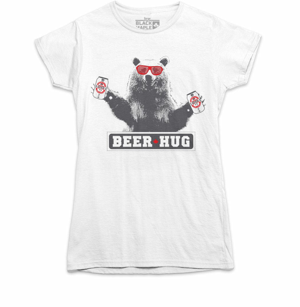 Beer Hugs Ladies WhiteT-shirt