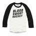 Blood Sweat Hockey Raglan Baseball Shirt White with Black