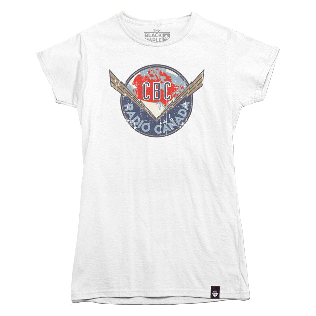 CBC Vintage Lightning Bolt Logo Women's White T-shirt