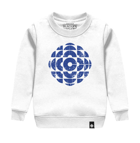 CBC 1986-92 Blue Logo Youth Crewneck Sweater White