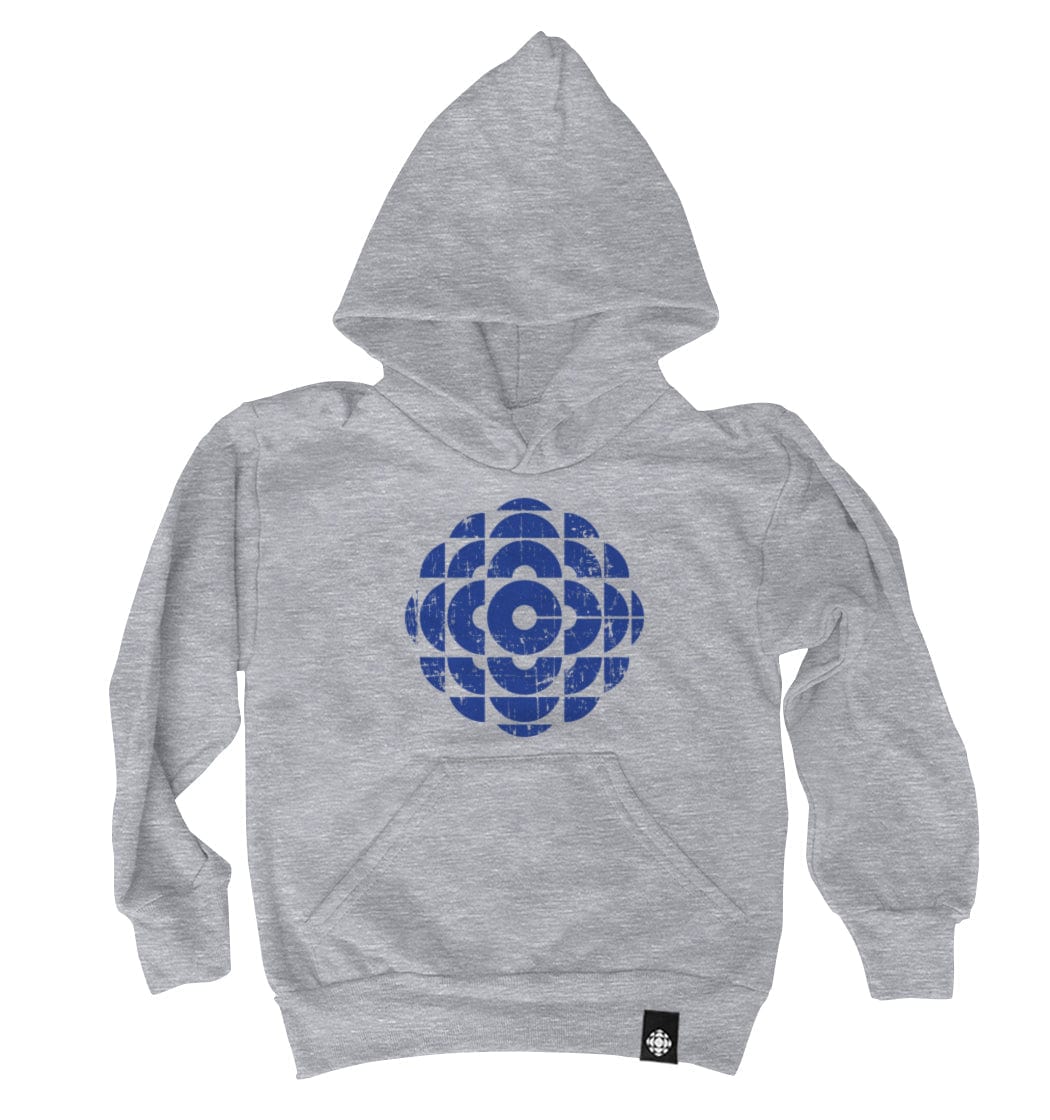 CBC 1986-92 Blue Textured Logo Youth Pullover Hoodie Athletic Heather