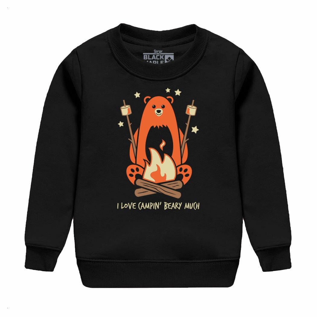 I Like Camping Beary Much Kids Crewneck Sweatshirt