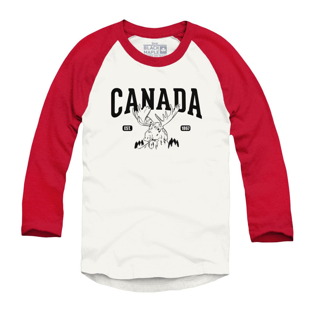 Canada Moose Est 1867 Raglan Baseball Shirt