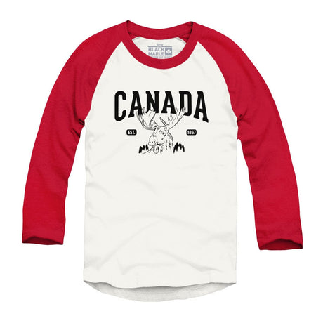 Canada Moose Est 1867 Raglan Baseball Shirt
