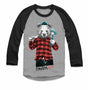 Lumberjack Bear with Beer Raglan - Athletic Gray with Black