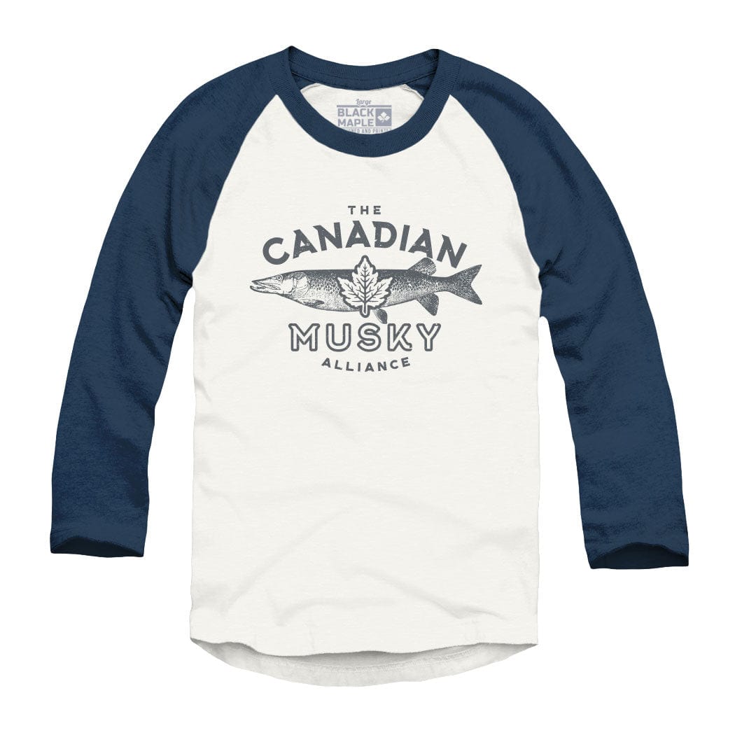 Canadian Musky Alliance Raglan Baseball Shirt