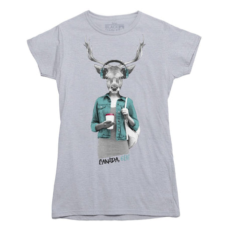 Deer with Latte Ladies T-shirt