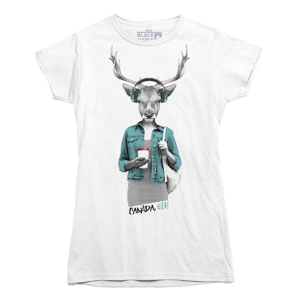Deer with Latte Ladies T-shirt