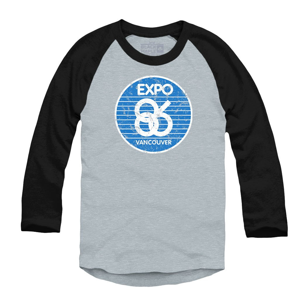 Expo 86 Retro Stripe Logo Raglan Baseball Shirt