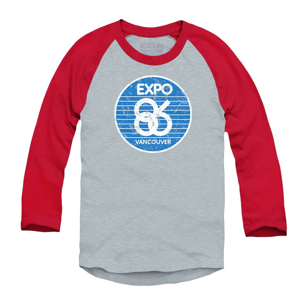 Expo 86 Retro Stripe Logo Raglan Baseball Shirt