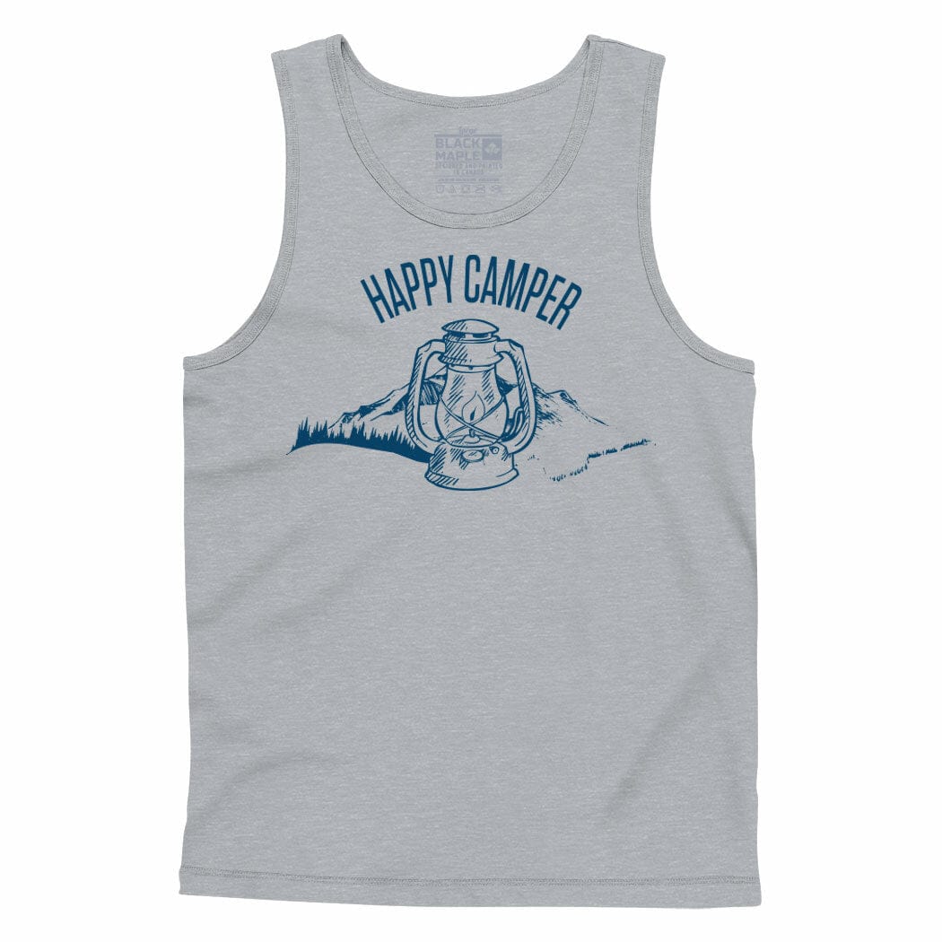 Happy Camper Mens Tank Top Sports Grey