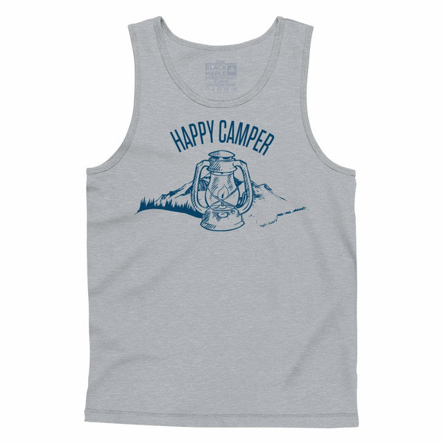 Happy Camper Mens Tank Top Sports Grey