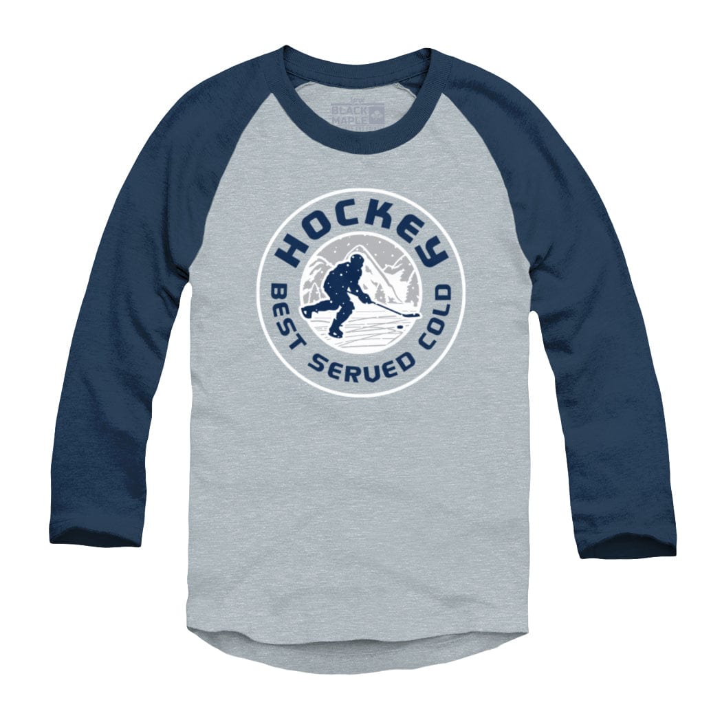 Hockey Best Served Cold Raglan Baseball Shirt