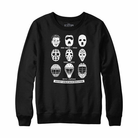 Hockey Goalie Mask Evolution Crewneck Sweatshirt Black