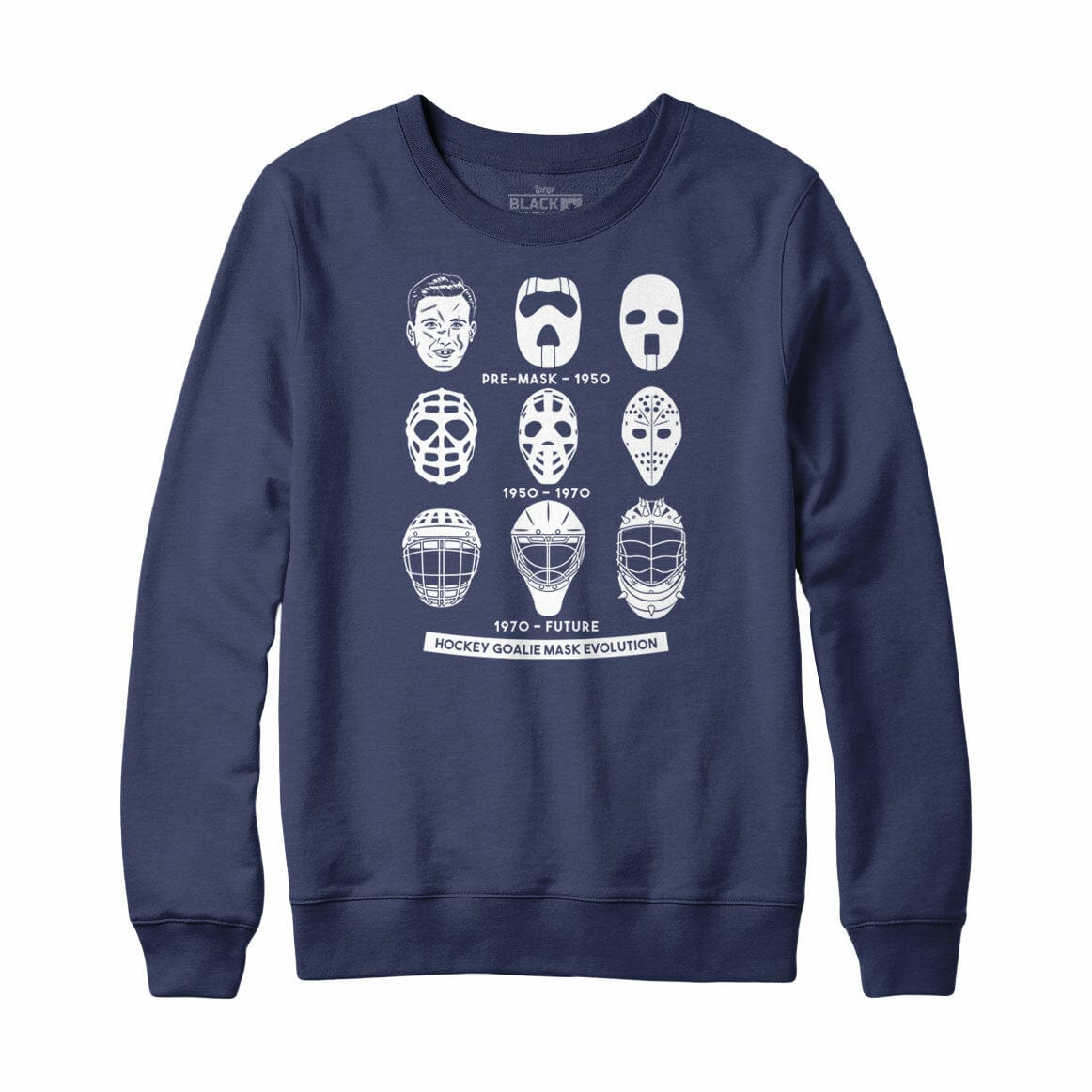 Hockey Goalie Mask Evolution Crewneck Sweatshirt