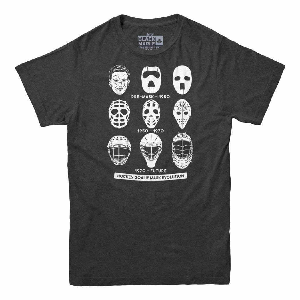 Hockey Goalie Mask Evolution Men's T-shirt Charcoal Heather