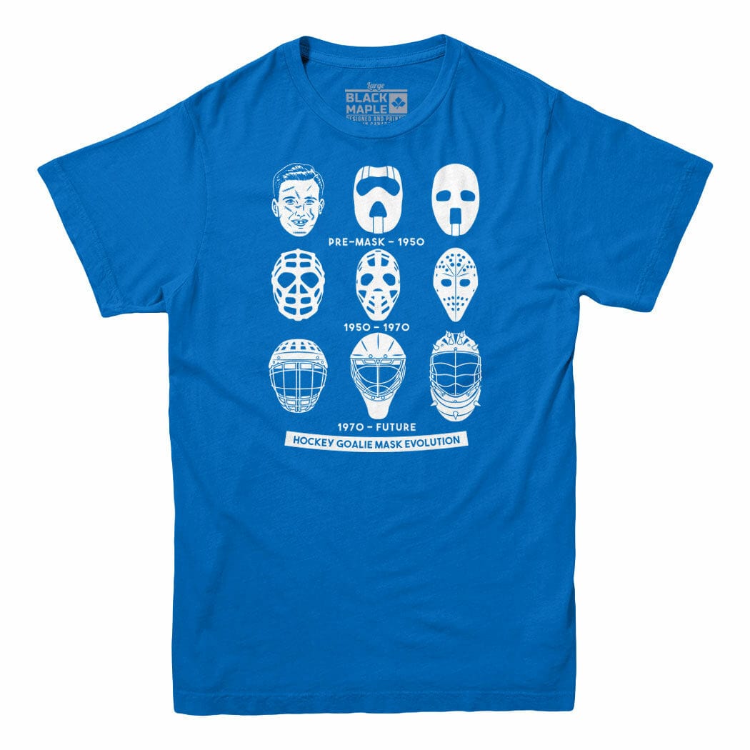 Hockey Goalie Mask Evolution Men's T-shirt Royal Blue