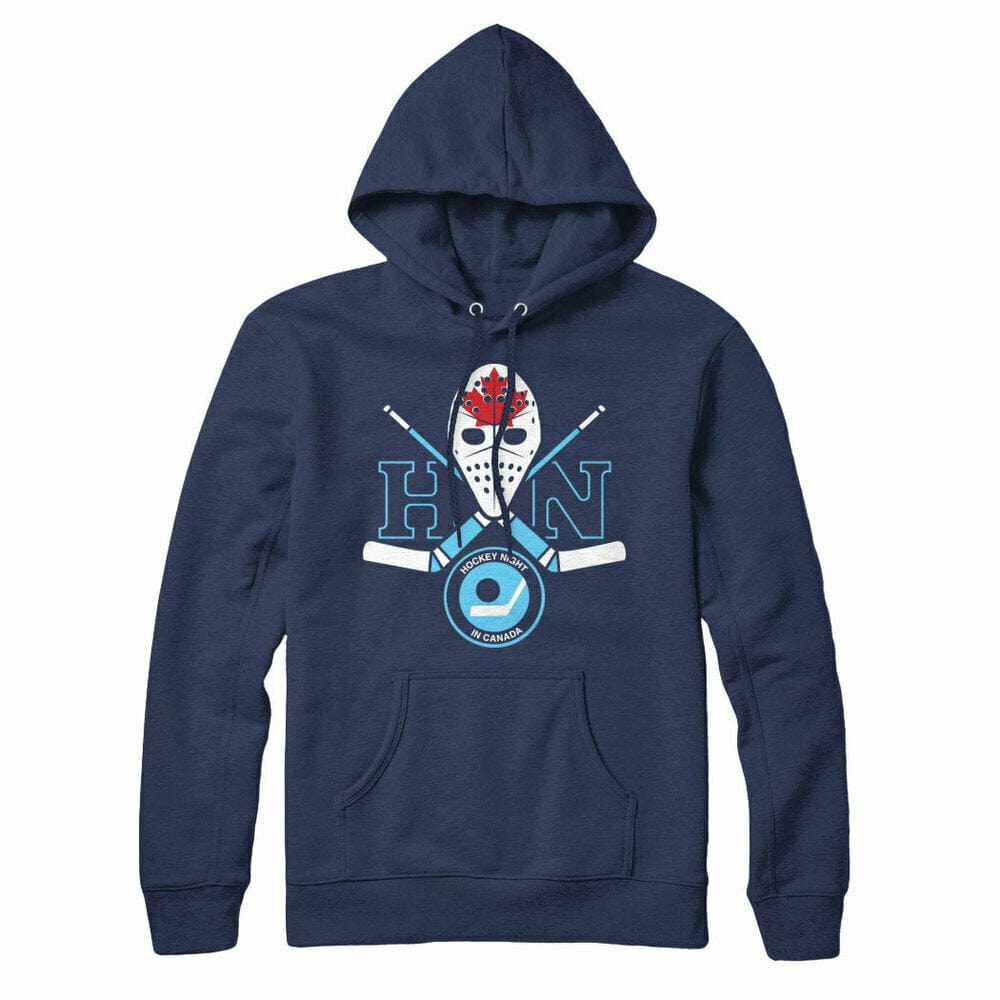 Hockey Night In Canada Crossed Hockey Sticks Navy Hoodie