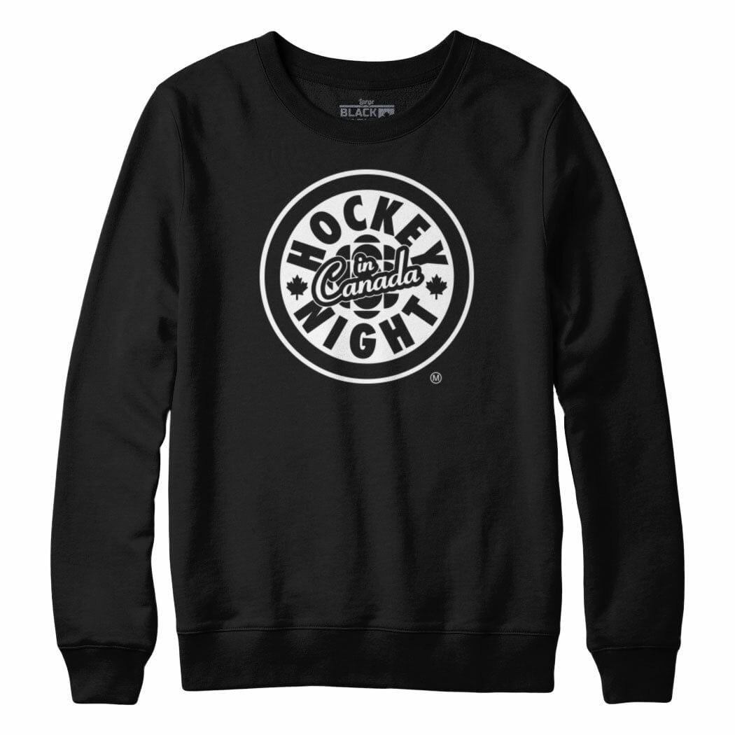 Hockey Night In Canada White Logo Crewneck Sweatshirt Black