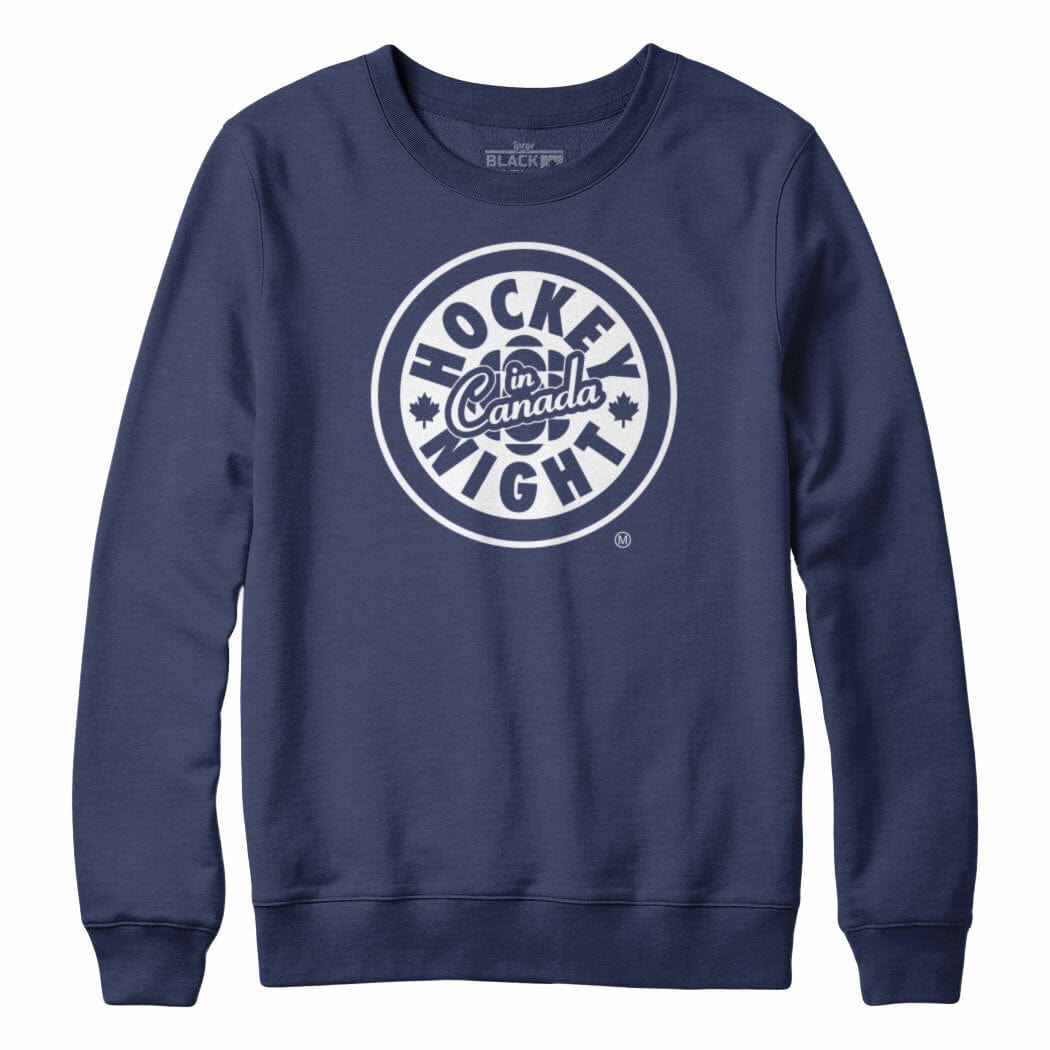 Hockey Night In Canada White Logo Crewneck Sweatshirt Navy