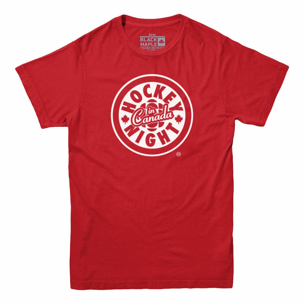 Hockey Night In Canada White Logo Men's T-shirt Red