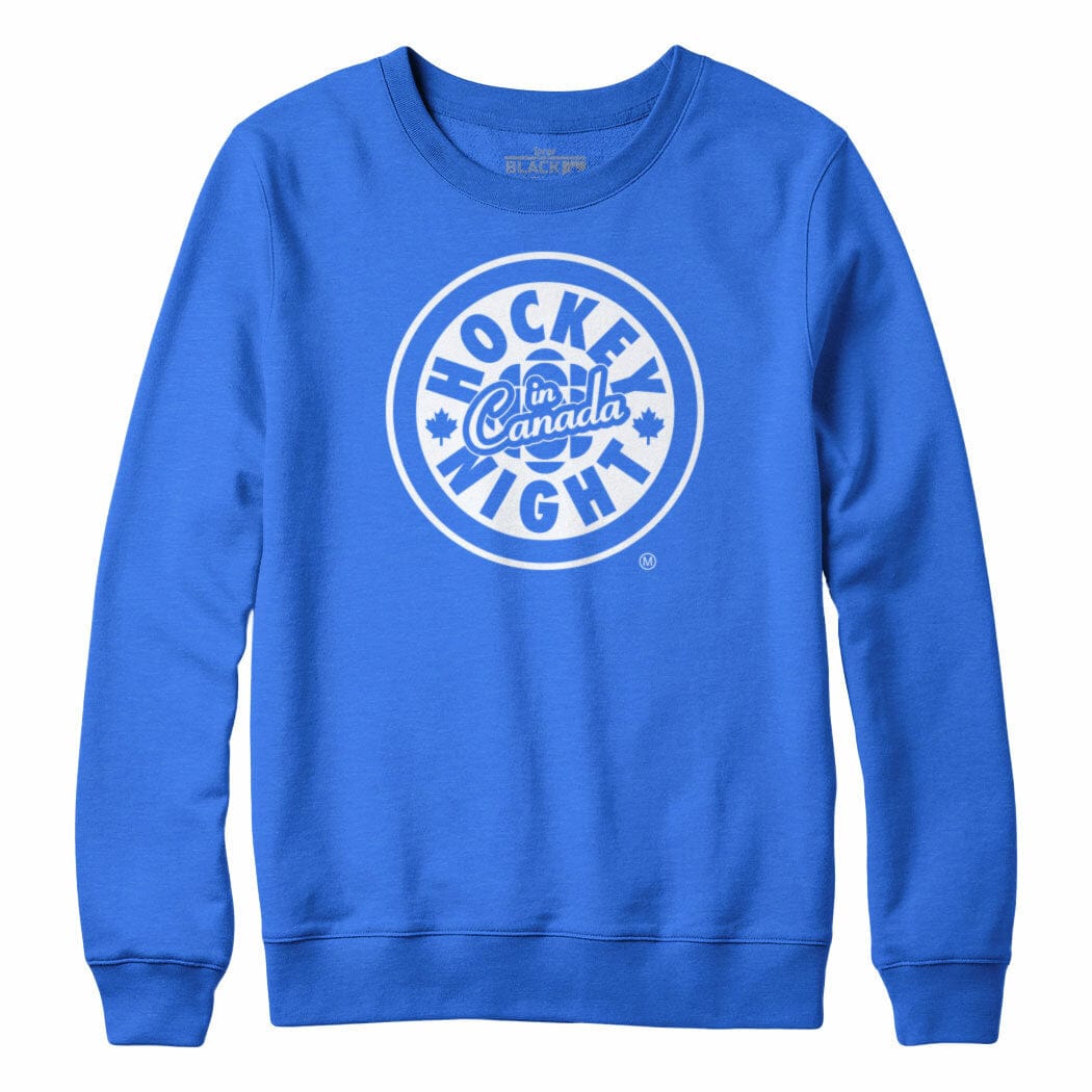 Hockey Night In Canada White Logo Crewneck Sweatshirt Royal