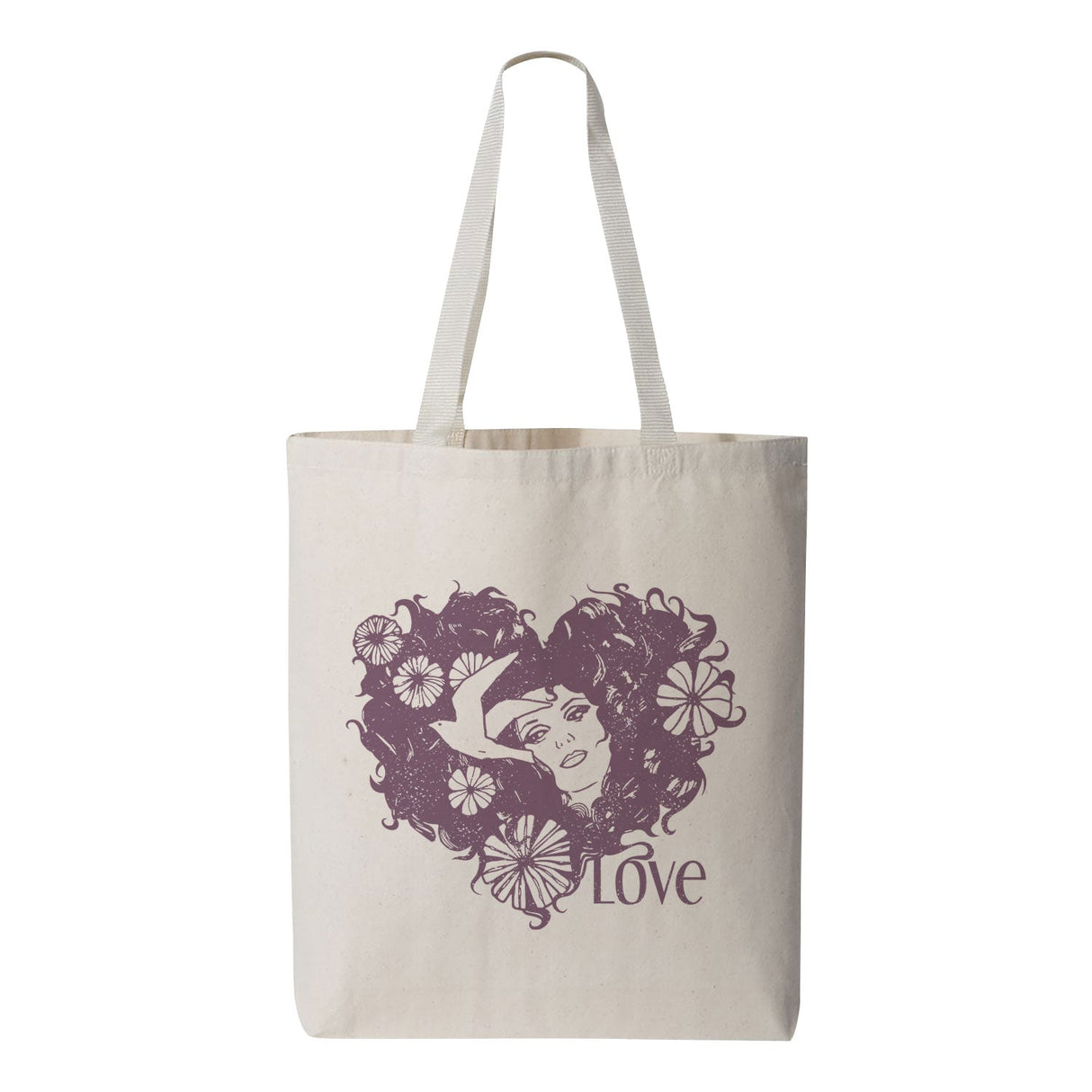 Love Hippie Hair Tote Bag