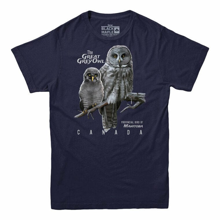 Manitoba Great Grey Owl Men's Tshirt Navy